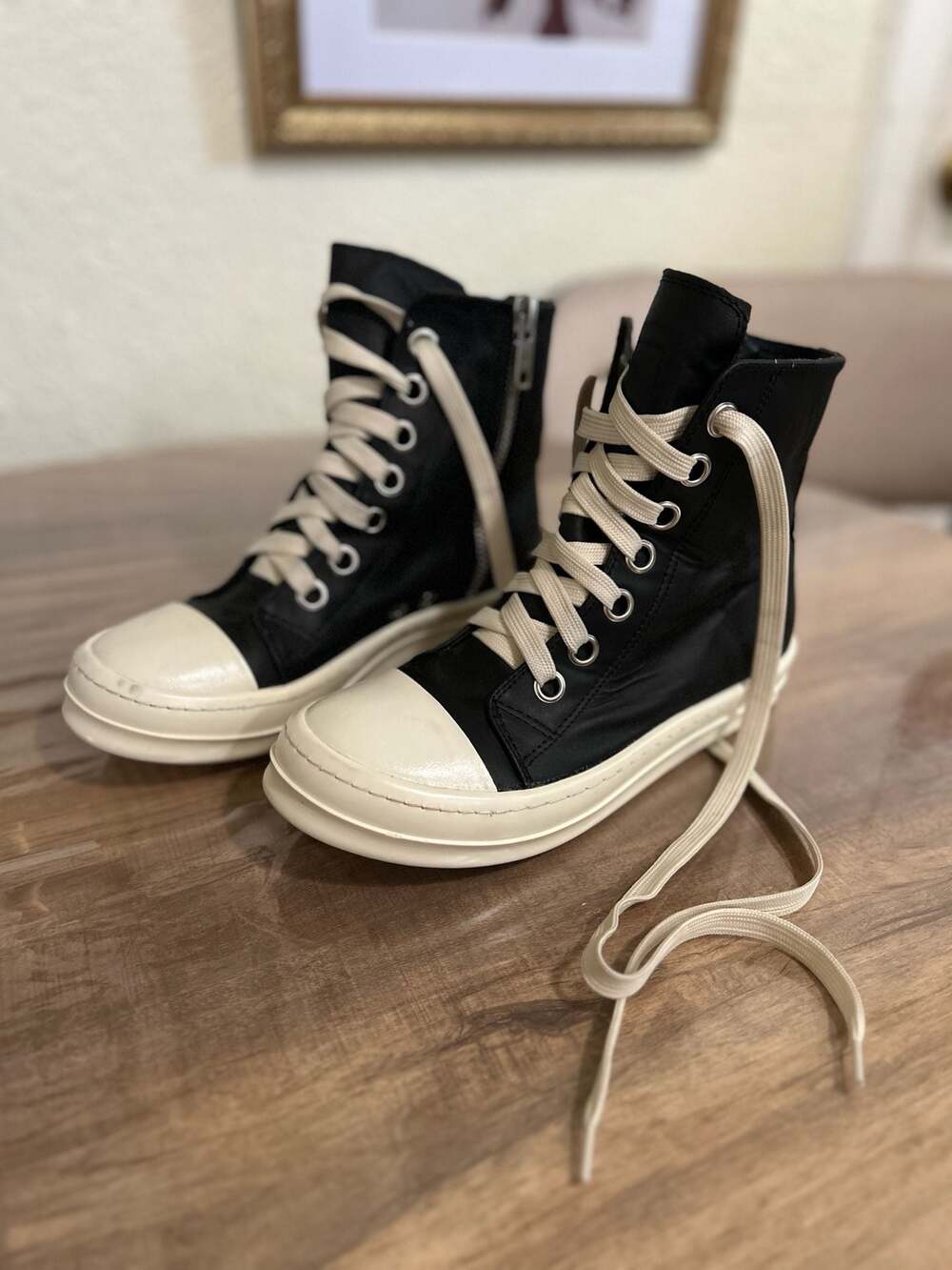 Rick Owens Ramones High-Top Side Zip Sneakers